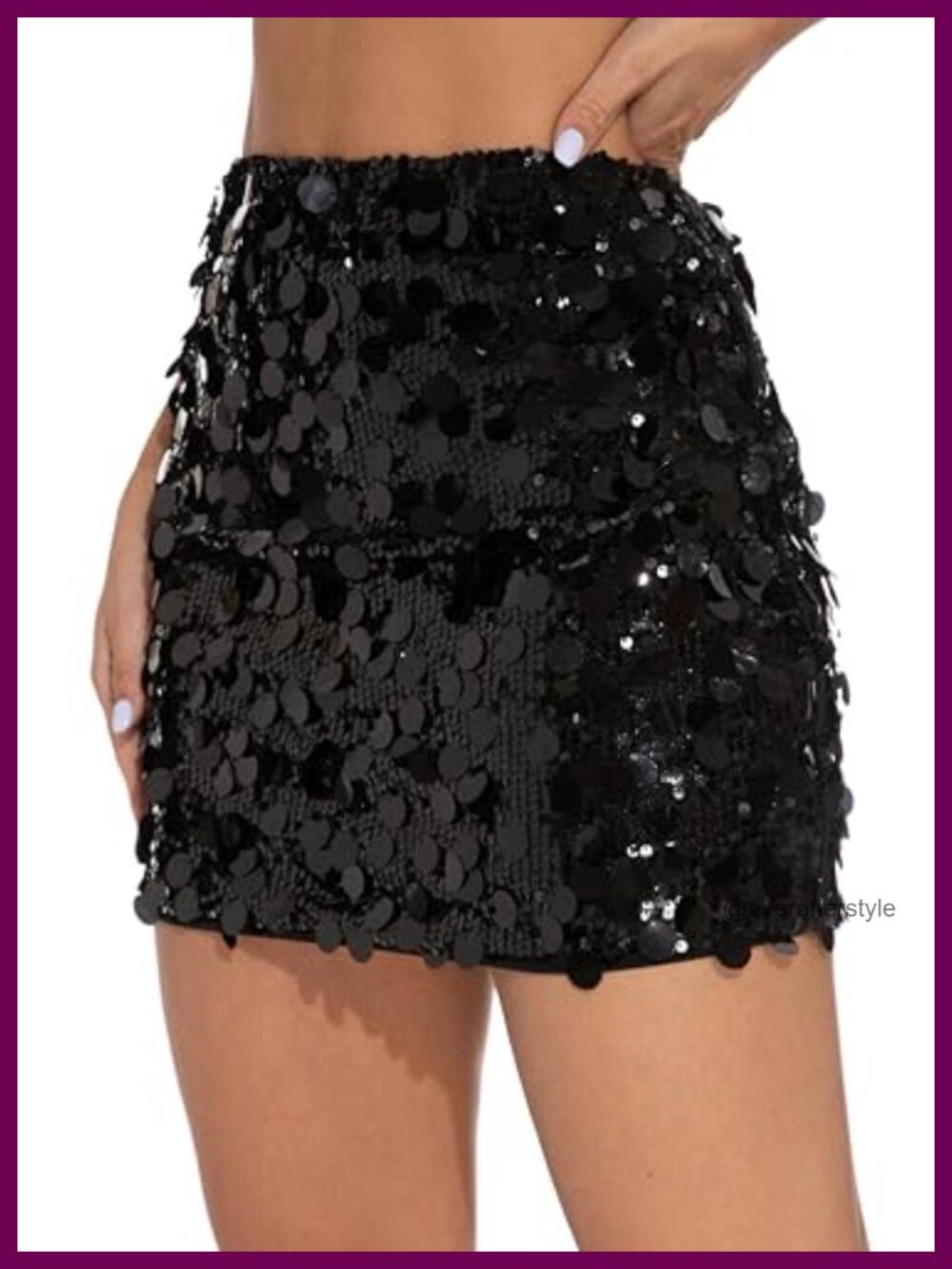 High Waist Sequin Mini Skirt Stretchy Night Out Party Clubwear